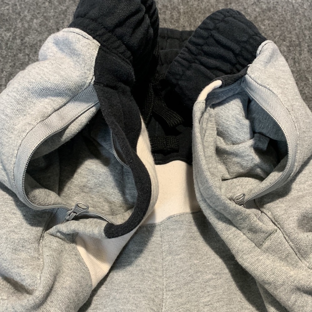 Nike Big Swoosh French Terry Black & Gray Shorts - Picture 4 of 7